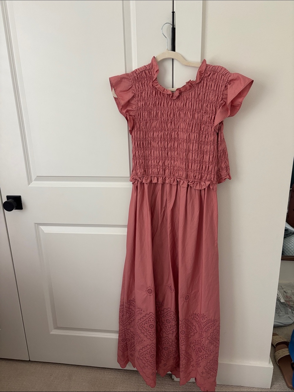 Anthropologie open back Maxi Dress in Dusty Rose size LP